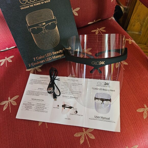 GLO24k - 7 Color LED Beauty Mask - Like New! - Picture 2 of 6